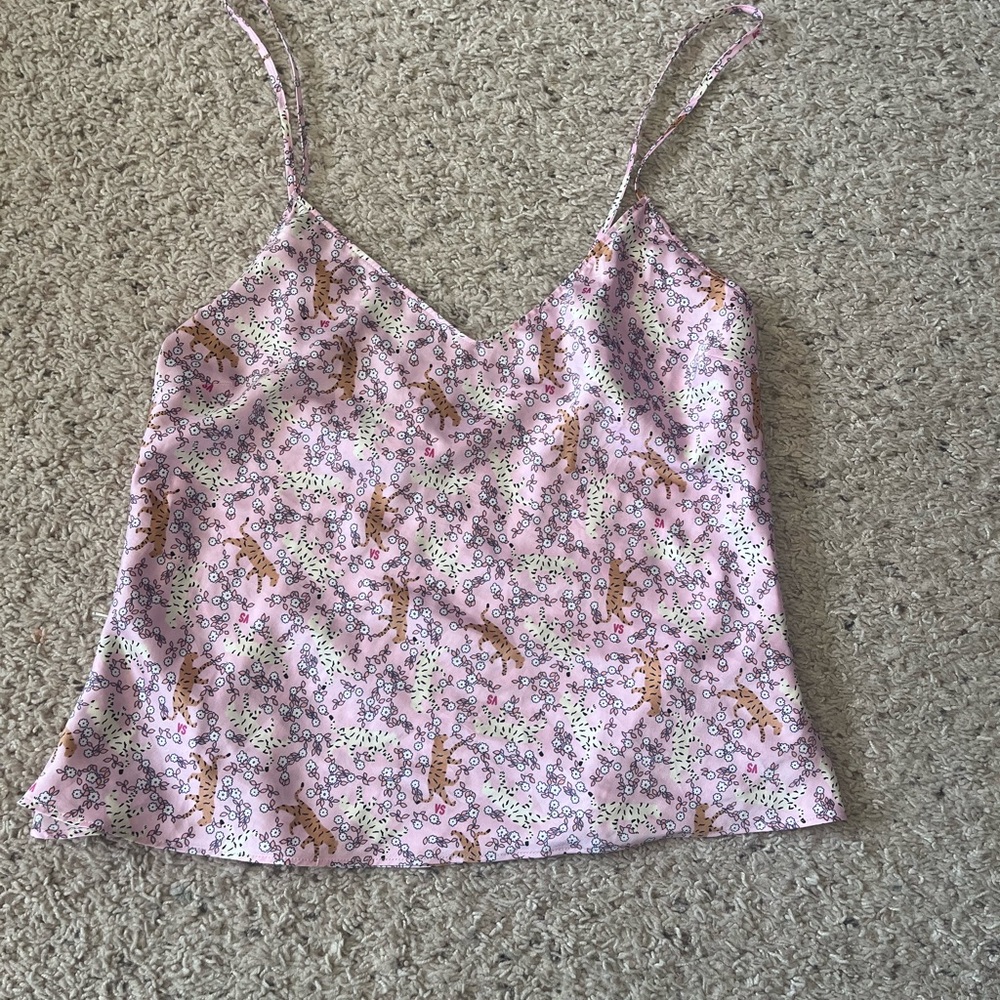 Victoria's Secret Pink Floral With Cheetahs Pajama Camisole